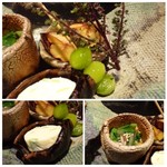 大どころ - ＊「京菜と焼き椎茸・菊菜のお浸し＊「大分の銀杏素揚げ」＊「熊本の栗・素揚げ」＊「ダダ茶豆のチーズ寄せ」