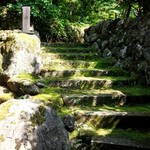 奥飛騨 福地温泉 山里のいおり 草円 - 入り口までのアプローチ。苔むしていてステキ♪