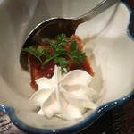 三代目網元 魚鮮水産 - チーズケーキにホイップクリーム