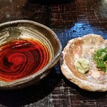 玉笑 - そばがきの薬味。