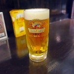 炭火ほるもん ひとすじ - 普通の一番搾りを飲んで飲み比べ♪