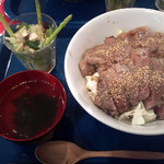 ど根性ホルモン - 2013年8月　サーロインステーキ丼（肉ダブルで）