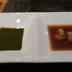 汀渚 ばさら邸 - 雲丹醤油と肝醤油