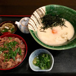 瀬戸内製麺710 - 山かけ生醤油&牛めしセット