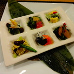 田菜花 - 5000円コース5品目　おひたし6種盛り　※2016年9月