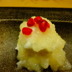 田菜花 - 5000円コース8品目のアップ　この赤いのはザクロ　※2016年9月