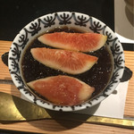 日本料理 晴山 - 本和香糖のゼリー、プリン、上にイチジク。