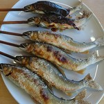 杉ケ瀬ヤナ - 鮎塩焼き大 2匹、鮎魚でん大 1匹×2人