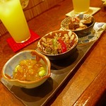 OKIRAKU - 立派なお通し-8
      なんと3品！サービスかな(^^)