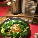 ラーメンBAR やきそばー HIT - たたききゅうり201608