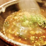 Kansutairu - ユッケジャンスープ‼︎熱々、ピリ辛ですね〜