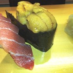 サムライフードスクエア　あじえもん - ―2016.9.29―
      ウニ軍艦、中トロ