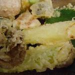 手打ち蕎麦 仙太郎 - お昼も夜もちょい飲みセット　季節野菜の天ぷら　