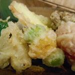 手打ち蕎麦 仙太郎 - お昼も夜もちょい飲みセット　季節野菜の天ぷら　