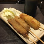 大阪ミナミのたこいち - 串カツ(牛、豚、じゃがいも) 