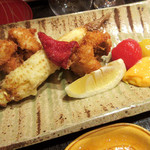 竹ざき - 6】揚物：鱧 赤万願寺　(2016.6)