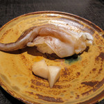 竹ざき - 2】寿司：炙りトリ貝握り(2016.6)