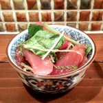 新小屋 - 「まぐろの青唐辛子醤油あえ」ねっとり