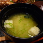 鮮菜家 - 南関揚げ入りの味噌汁。お替りしたい美味さ～