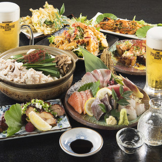 A luxurious and relaxing banquet for 5,500 yen with 3-hour all-you-can-drink included.