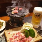 お食事処 まんてん - さっと炙る感じで 地鶏なのに柔らか