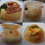 （左上）野菜とウィンナーのフォカッチャ
          （右上）ブルーベリー＆クリームチーズ（右下）フォカッチャ（たまご）
          
          （左下）かぼちゃのおやき
