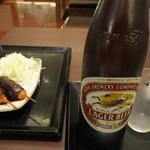 お食事処 あおい亭 - ビール（大瓶）と味噌カツ