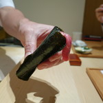 寿しの吉乃 - 2016.10 〆のその２：中トロ手巻き