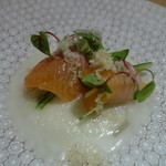 寿しの吉乃 - 2016.10 ビワマス、たまねぎドレッシングと海藻バター