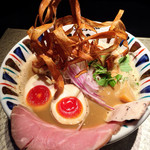 鶏Soba 座銀 にぼし店 - 煮干し吟醸 nigori並＋燻製玉子 950円
