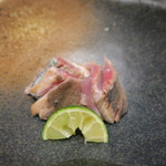 鮨 山浦 - 28年10月　秋刀魚炙り　ワタ醤油