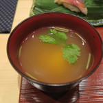 鮨 山浦 - 28年10月　鰈潮汁　松茸