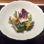 はらまさ - 江戸前穴子万願寺唐辛子の酒盗和え