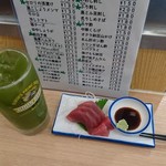 立呑み晩杯屋 - 緑茶ハイとマグロ