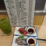 立呑み晩杯屋 - マグロとサンマ刺し