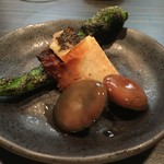 松もと - 焼き物…ハッタケ、カレイ、万願寺とうがらし