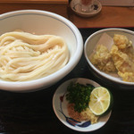 手打うどん かとう - 生醤油うどん(冷)、かしわ