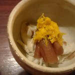 旬膳甜酒 創庵 - 先付♡渡り蟹、干し芋茎、菊花の酢のもの