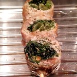 新小屋 - 「季節野菜の豚バラ巻」ウンチェー