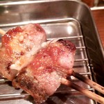 新小屋 - 茄子「季節野菜の豚バラ巻」相性抜群の茄子と豚バラ