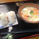 ミルクキッチン 燦燦 - ミルク鍋、おにぎり2個、香の物