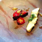 石垣産 スズメのポワレとピーマン