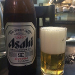 とんかつ串揚 田 - 中瓶ビール500円