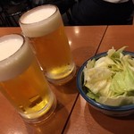 もつ千 - 生ビールとお通し