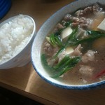 Sakaeshokudou - 肉すい（豆腐入）400円小ライス120円