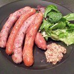 italian bar TAKA’s KITCHEN - 阿蘇放牧黒豚・粗挽バジリコ・チョリソ3種盛り（アラカルト　\750-）