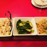 シリンゴル - 前菜3種お豆腐、きゅうり、じゃがいもピーマン