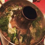 シリンゴル - お鍋アップ♡肝臓や腎臓やタンも入ってまさに羊尽くしです！