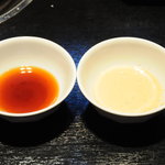 なべ家 和元 - ポン酢、ピーナッツダレ