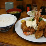 とんかつ八千代 - 20101104 カキ・エビ・ホタテ